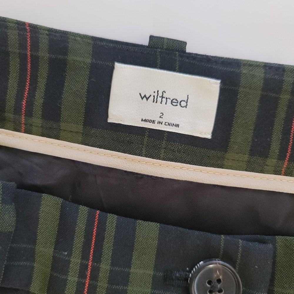 Wilfred Aritzia Leona Button-Front Plaid Midi Skirt Size 2 Preppy Academia Fall - Picture 6 of 10